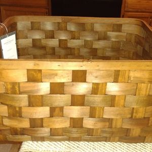 NWT 18" × 14" x 10" Pond Cypress Woven Basket w/ Handles Threshold Studio McGee